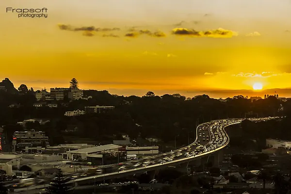 Sunset Over Auckland City